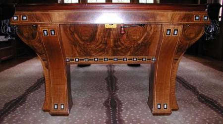 Antique restoration of a custom Marquette pool table