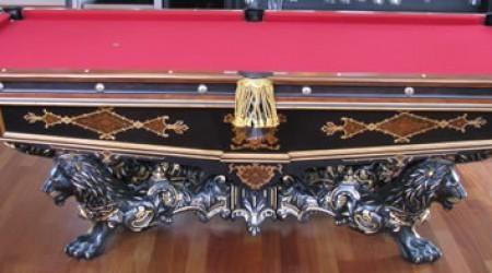 The Monarch, restored antique pool table by Billiard Restoration