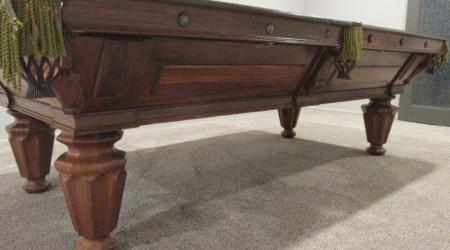 Antique restoration of an H.W. Collender Rosewood pool table