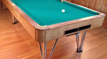 Restored antique Champion Deco billiards table