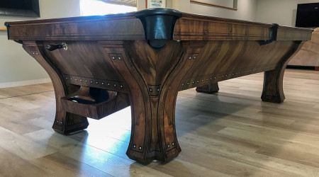 A fully restored The Marquette billiard table from Billiard Restoration