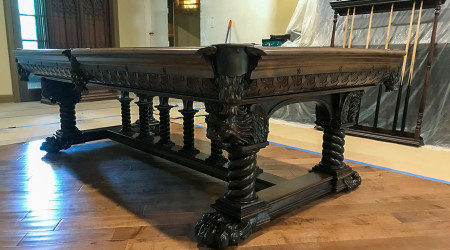 The Lille: restored antique billiard table