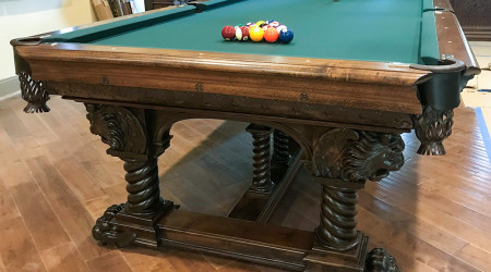 An antique fully restored The Lille pool table