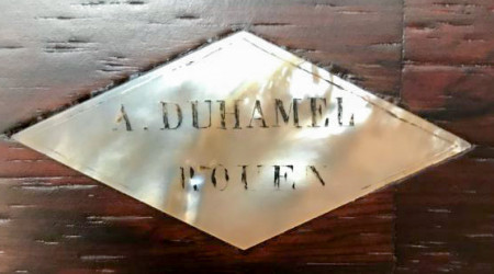 The Duhamel fully restored antique pool table nameplate
