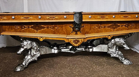 A custom "The Equestrian" pool table from Billiard Restoration