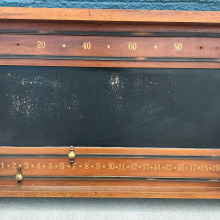 The front of an antique Snooker Scorekeeper